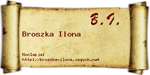 Broszka Ilona névjegykártya